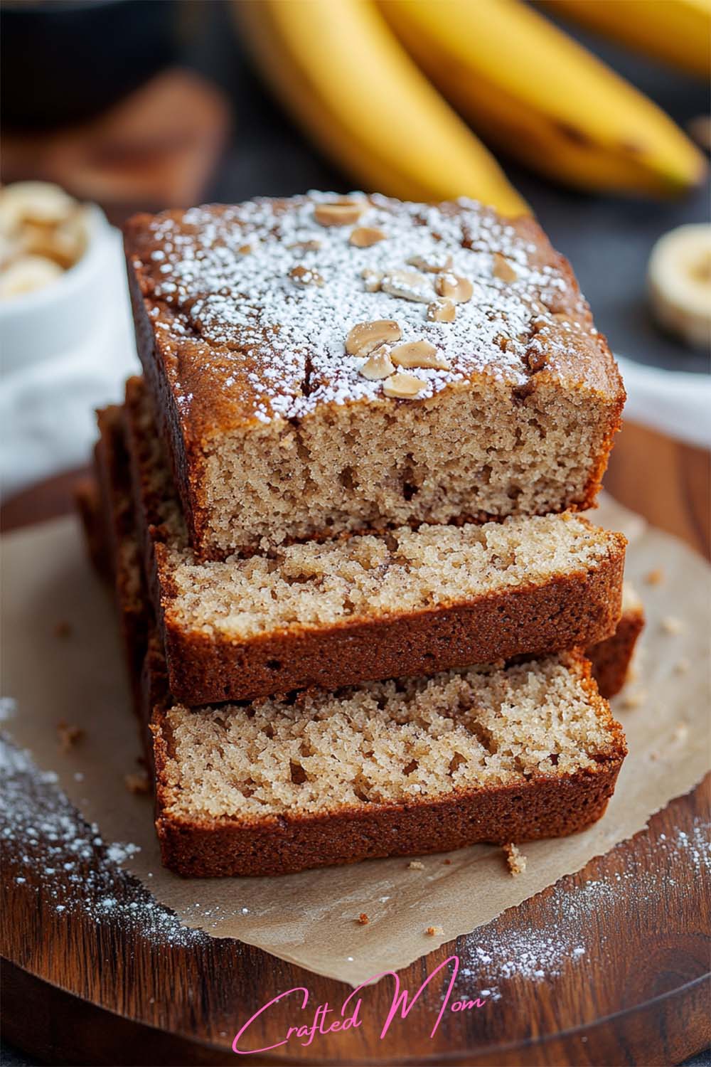 high altitude banana bread recipe - Pinterest Pin