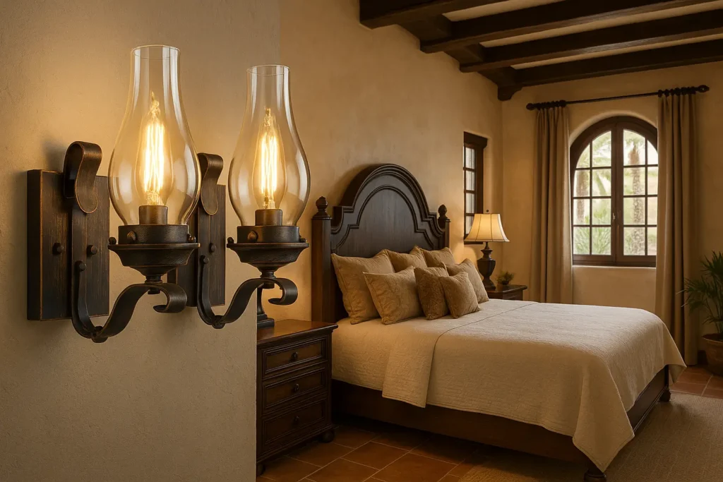 Yisuro Rustic Wall Sconces (Set of 2): Vintage Charm with Modern Ease - Mediterranean Spanish Style Bedroom Ideas