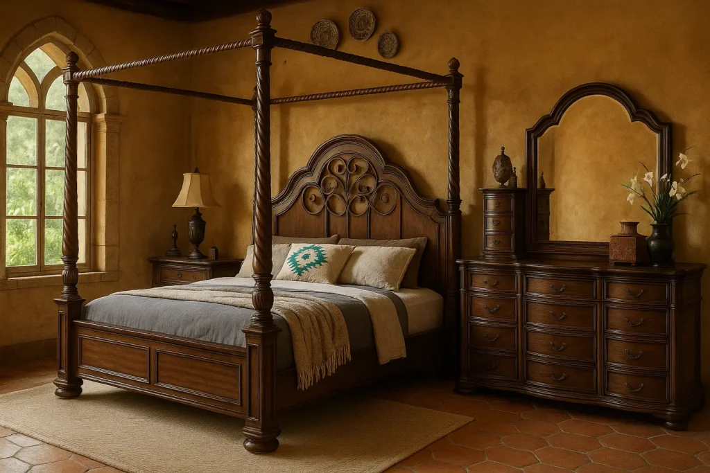 ZINUS Patricia Canopy Platform Bed Glam Meets Function - Mediterranean Spanish Style Bedroom Ideas