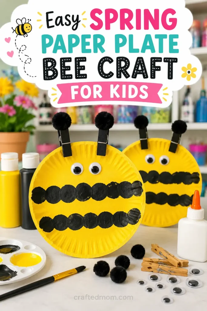 Easy Spring Paper Plate Bee Craft for Kids