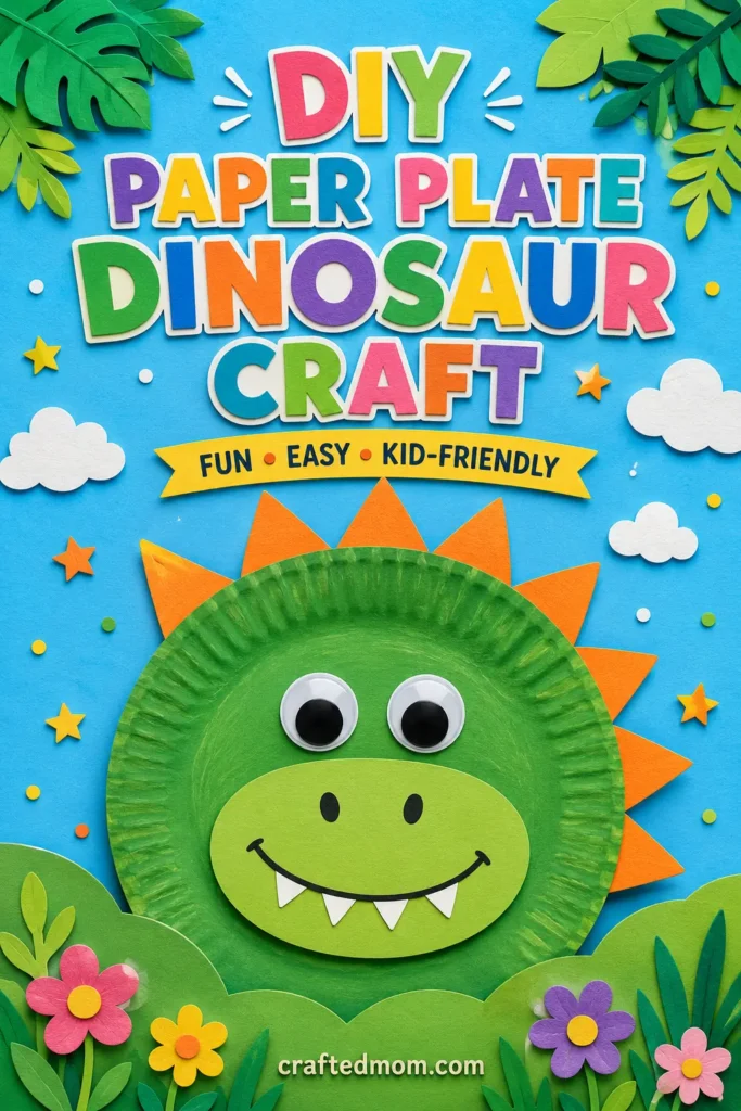 DIY Paper plate dinosaur craft1