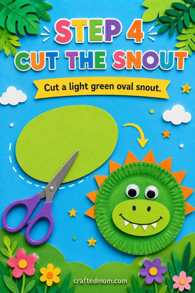 DIY Paper plate dinosaur craft - Step 4: Add the Dinosaur Tail