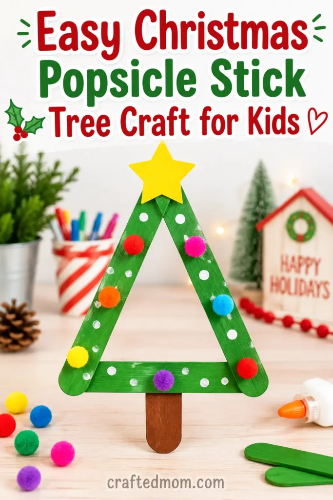 Easy Christmas Popsicle stick tree craft for kids Why Kids Will Love This Christmas Popsicle Stick Tree Craft