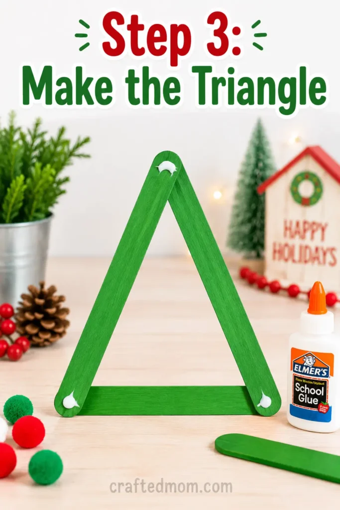 Easy Christmas Popsicle stick tree craft for kids Easy Christmas Popsicle stick tree craft for kids