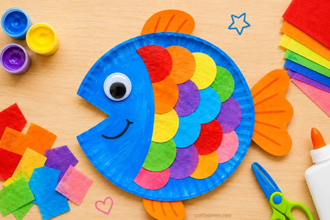 Easy Toddler paper plate rainbow fish craft - Easy Toddler paper plate rainbow fish craft cover