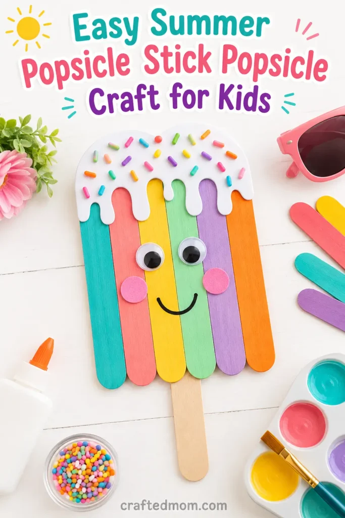 Easy summer paper plate ice cream cone craft for kids - Why This Popsicle Stick Popsicle Craft Works So Well