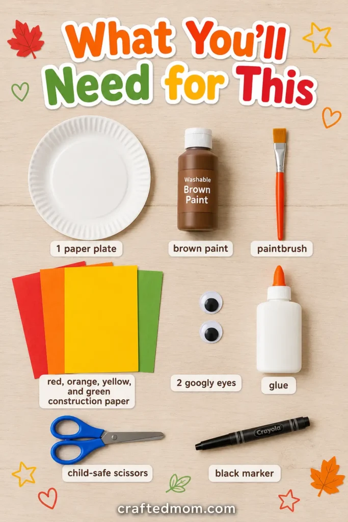 Easy thanksgiving paper plate turkey craft - Supplies You’ll Need