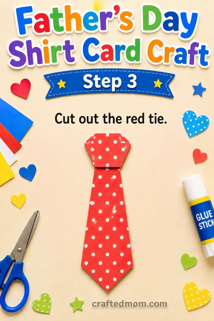 Fathers day shirt card craft - Step 3: Cut Out the Red Tie