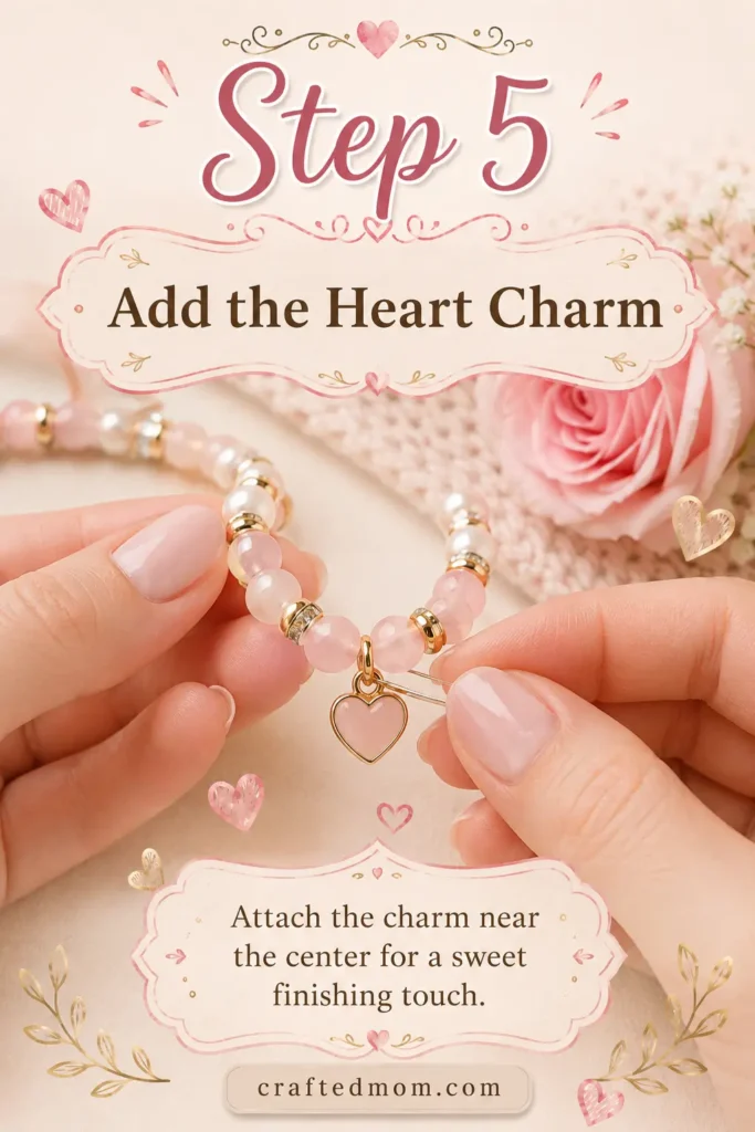 Handmade Gift DIY Beaded Bracelet Gift - Step 5: Add the Heart Charm