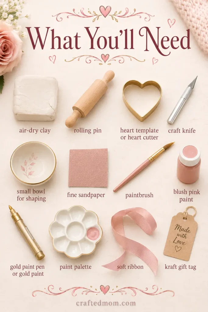 Handmade Gift DIY Heart Ring Dish - Supplies You’ll Need