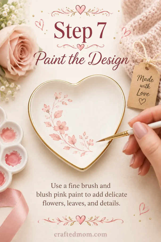 Handmade Gift DIY Heart Ring Dish - Step 7: Paint the Design
