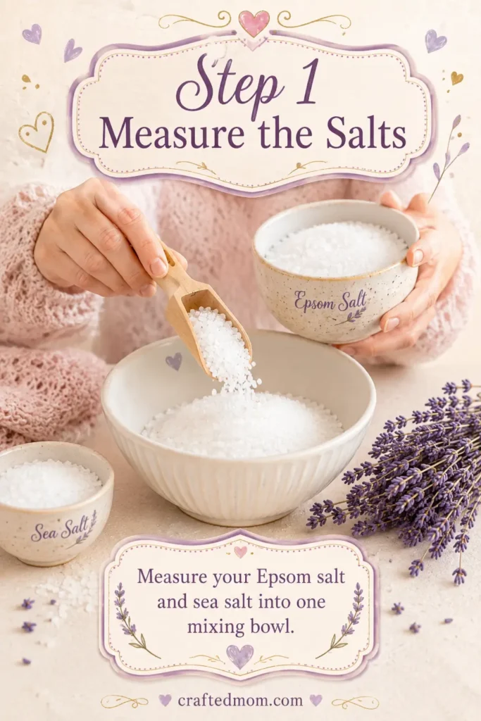 Handmade Gift DIY Lavender Bath Salts Jar Gift - Step 1: Measure the Salts