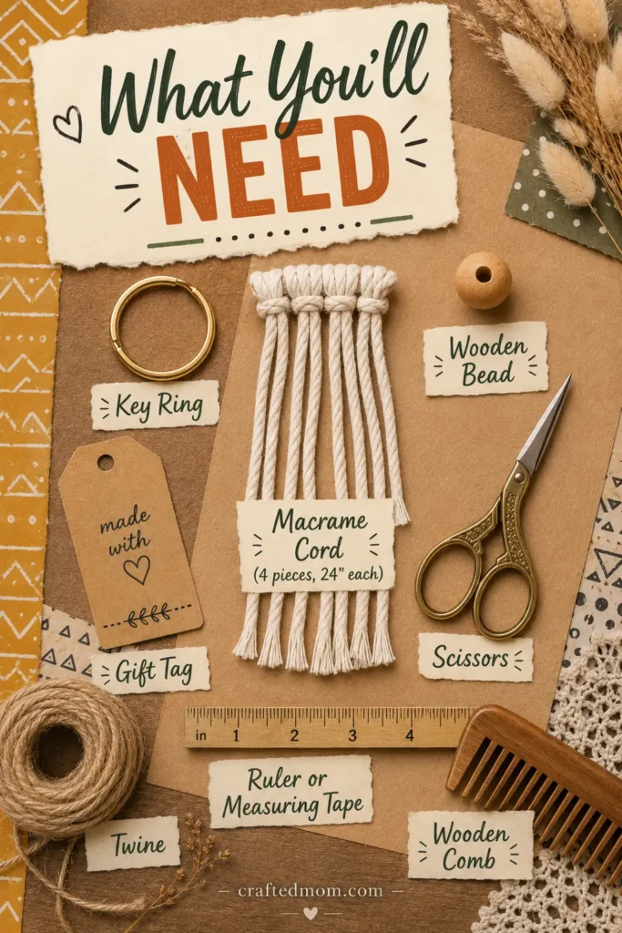 Handmade Gift DIY Macrame Keychain - Supplies You’ll Need