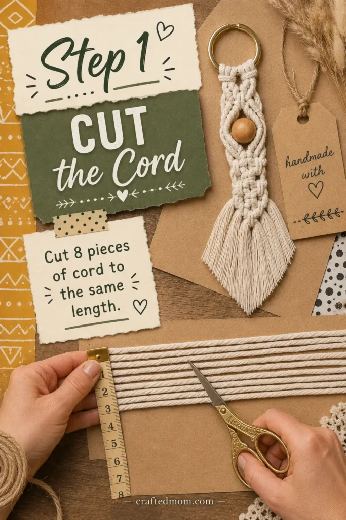 Handmade Gift DIY Macrame Keychain - Step 1: Cut the Cord