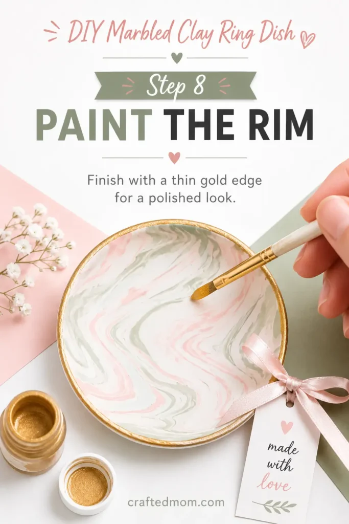 Handmade Gift DIY Marbled Clay Ring Dish - Step 8: Paint the Rim