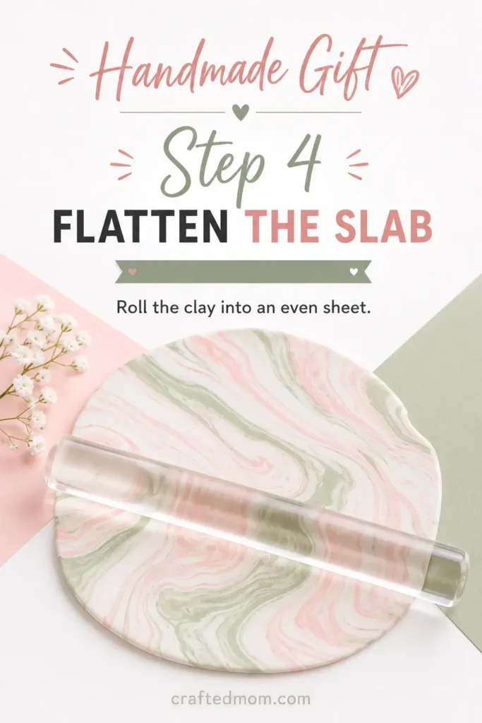 Handmade Gift DIY Marbled Clay Ring Dish - Step 4: Flatten the Slab
