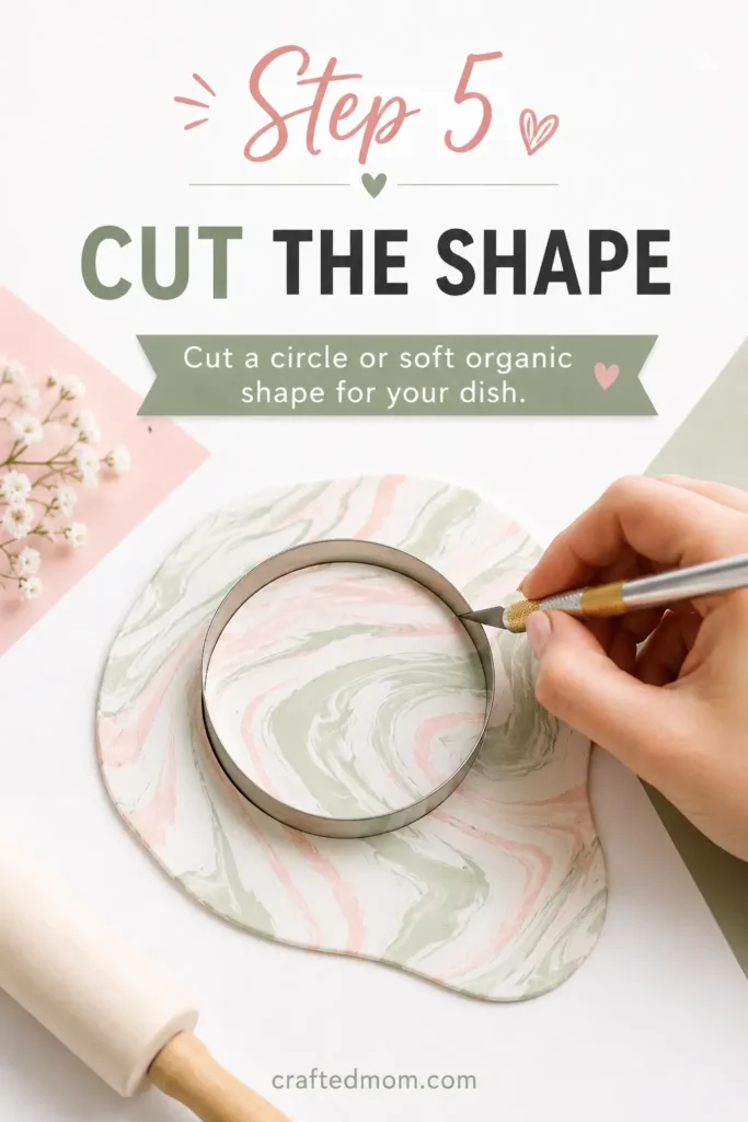 Handmade Gift DIY Marbled Clay Ring Dish - Step 5: Cut the Shape