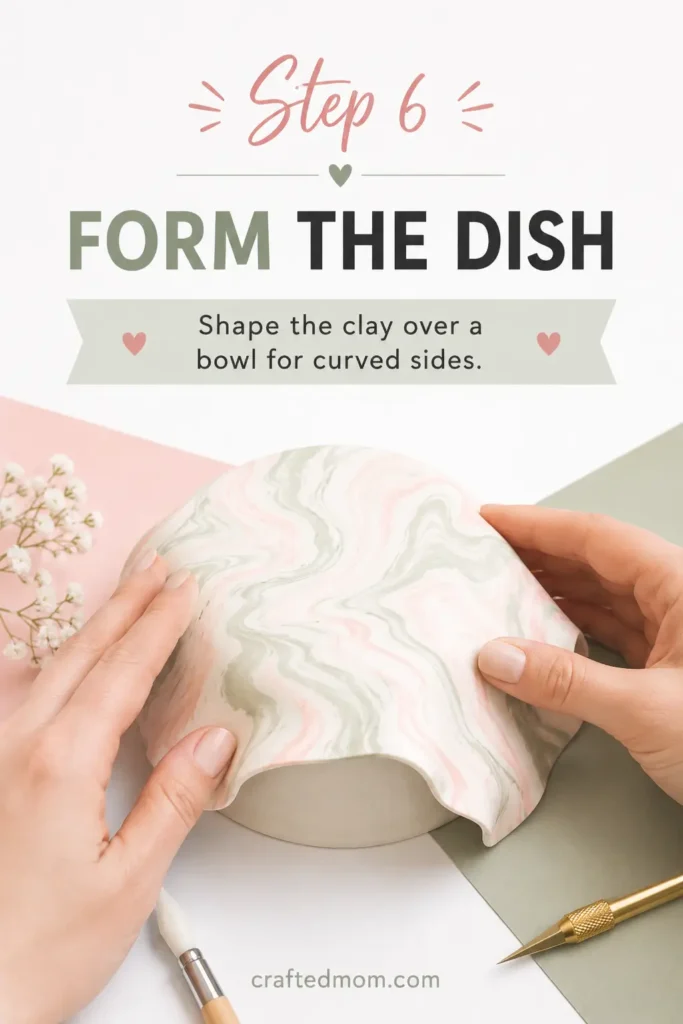 Handmade Gift DIY Marbled Clay Ring Dish - Step 6: Form the Dish