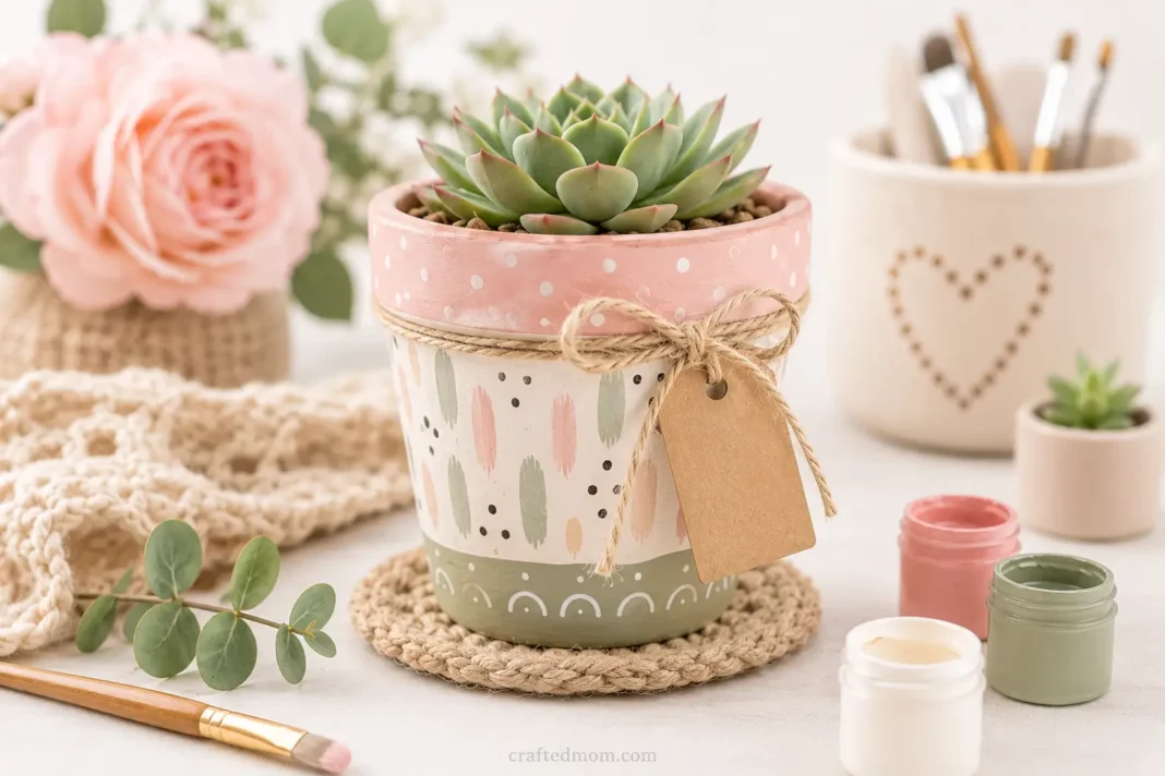 Handmade Gift DIY Painted Succulent Pot cover