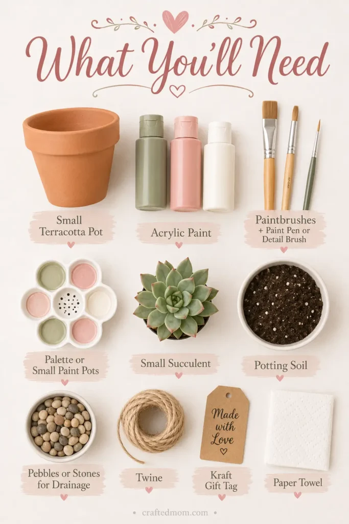 Handmade Gift DIY Painted Succulent Pot - Supplies You’ll Need