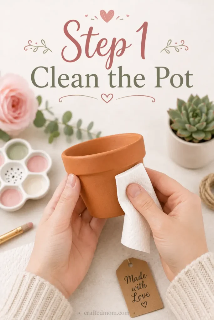 Handmade Gift DIY Painted Succulent Pot - Step 1: Clean the Pot