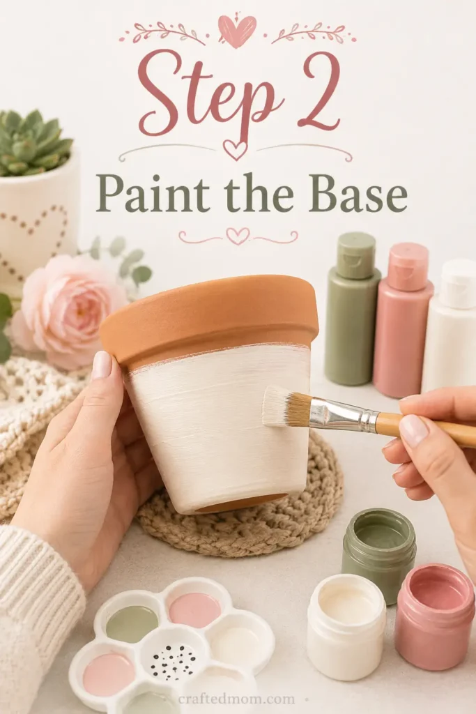 Handmade Gift DIY Painted Succulent Pot - Step 2: Paint the Base