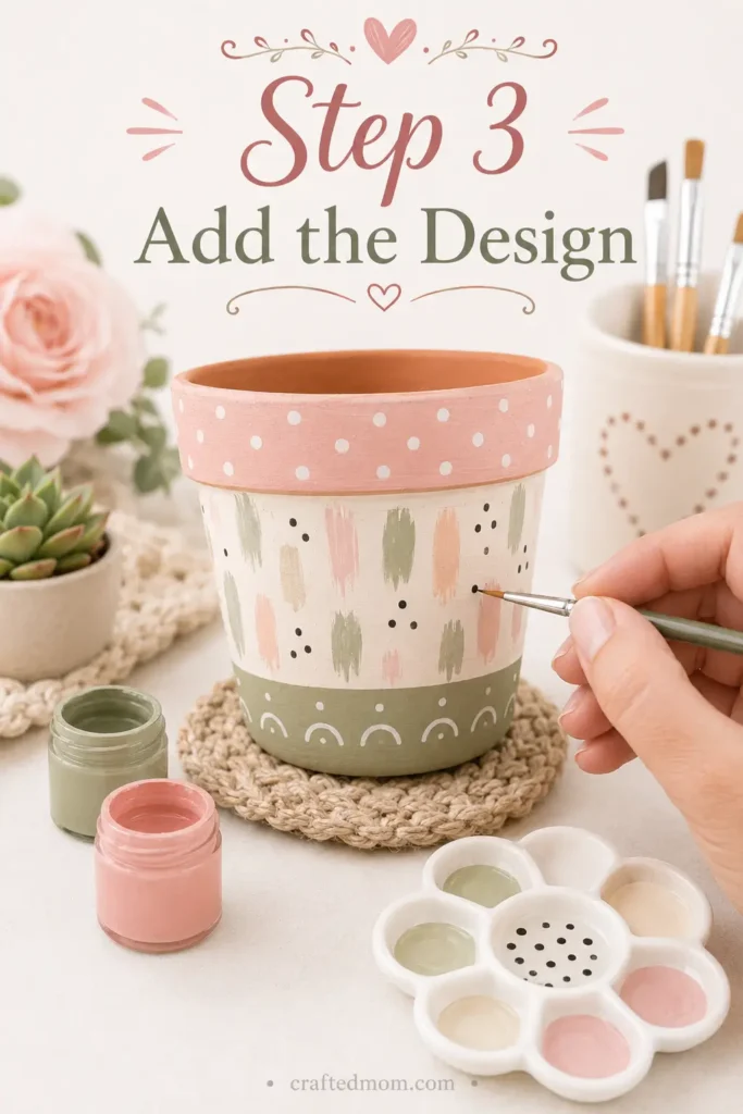 Handmade Gift DIY Painted Succulent Pot - Step 3: Add the Design