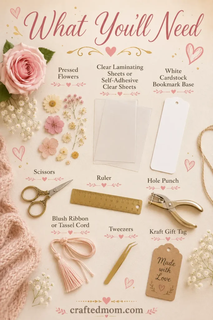 Handmade Gift DIY Pressed Flower Bookmark Gift - Supplies You’ll Need