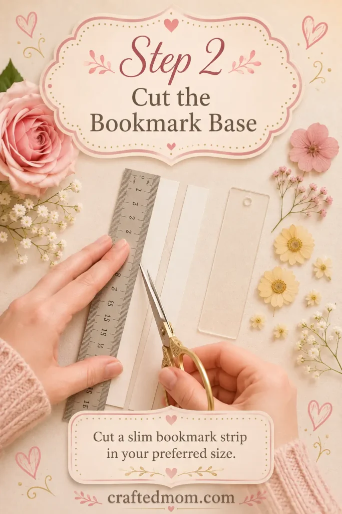 Handmade Gift DIY Pressed Flower Bookmark Gift - Step 2: Cut the Bookmark Base