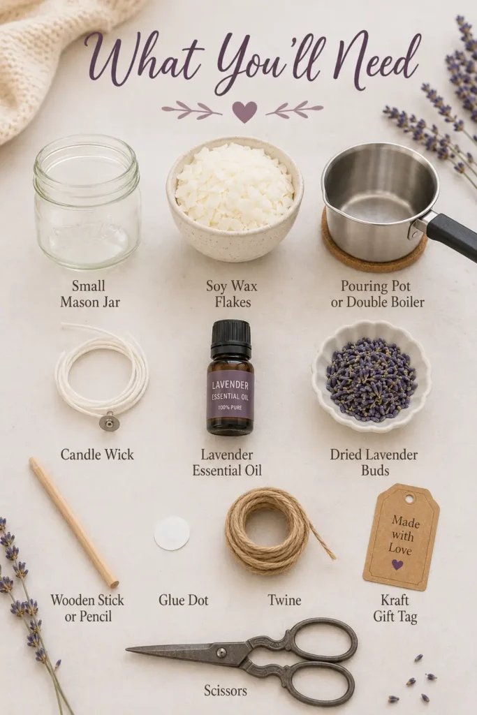 Handmade gift DIY mason Jar Candle - Supplies You’ll Need