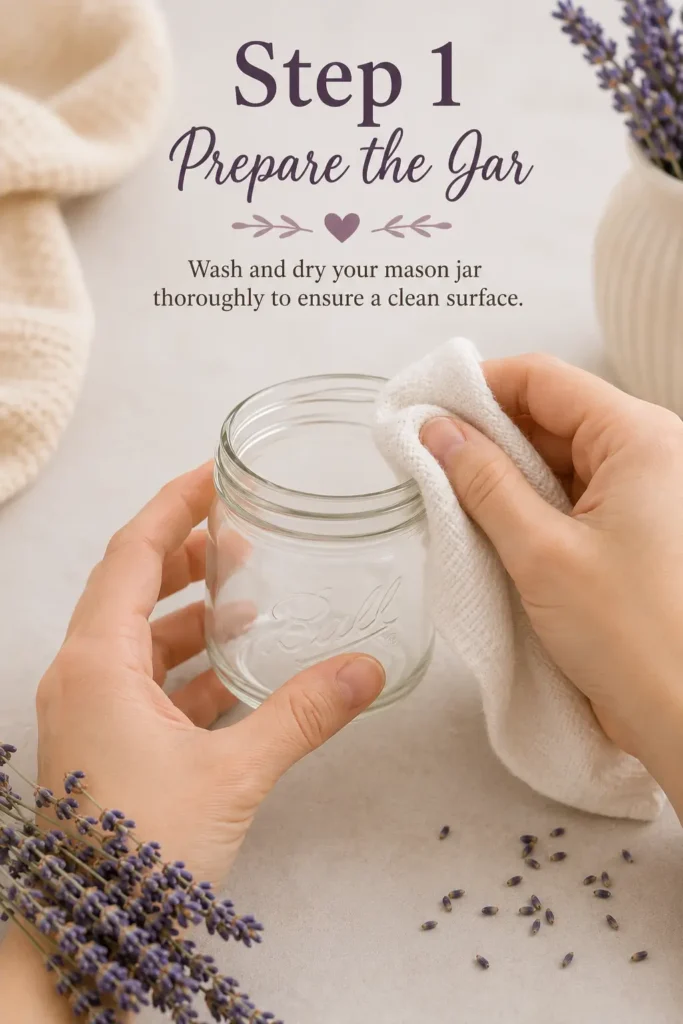 Handmade gift DIY mason Jar Candle - Step 1: Prepare the Jar