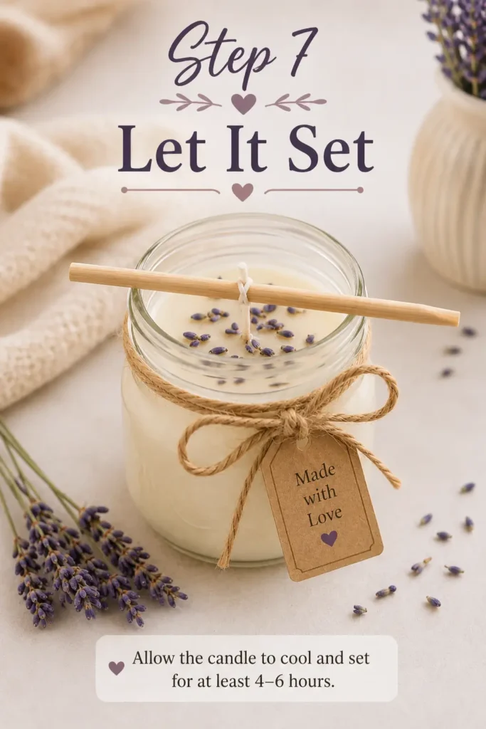 Handmade gift DIY mason Jar Candle - Step 7: Let It Set