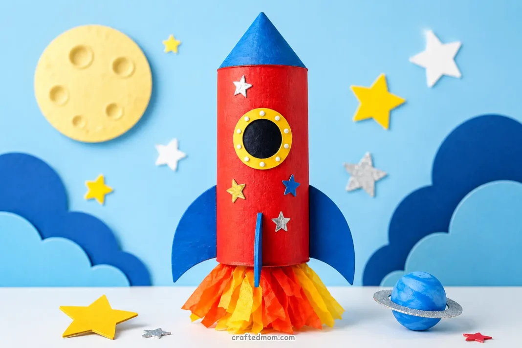 Space Craft DIY Cardbboard tube rocket cover