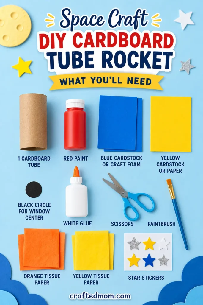 Space Craft DIY Cardbboard tube rocket - Supplies You’ll Need