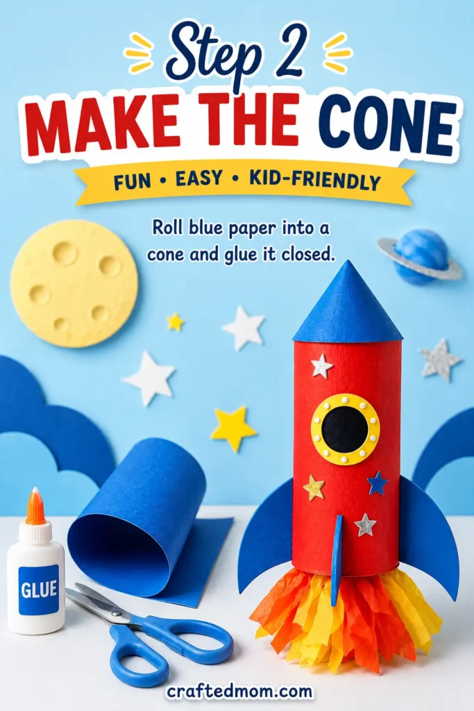 Space Craft DIY Cardbboard tube rocket - Step 2: Make the Cone