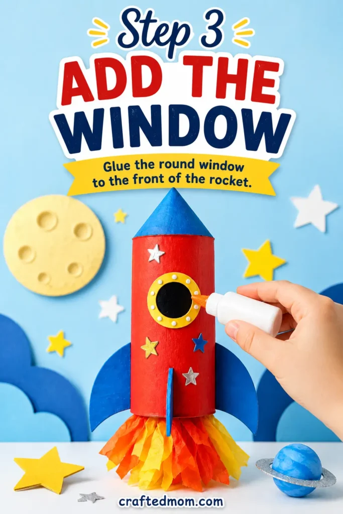 Space Craft DIY Cardbboard tube rocket - Step 3: Add the Window