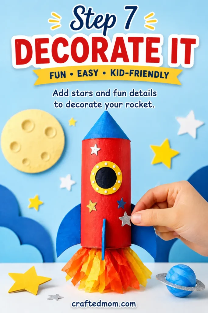 Space Craft DIY Cardbboard tube rocket - Step 7: Decorate It