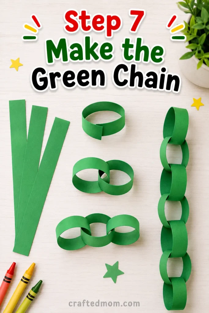 easy Juneteenth craft for kids Step 6: Make the Yellow Chain
