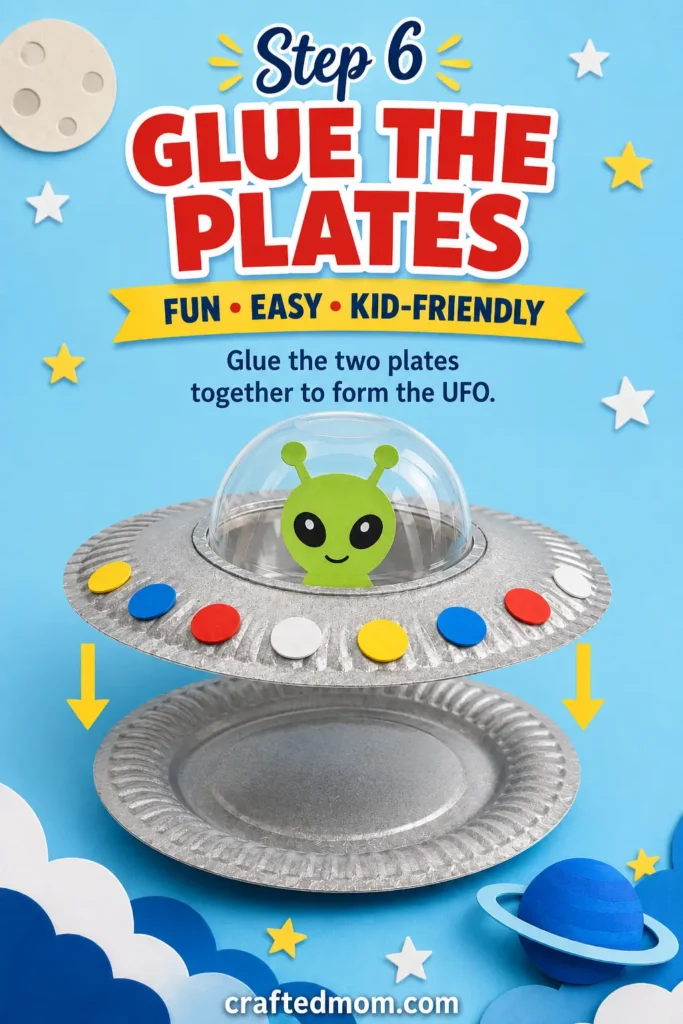 space Craft DIY Paper Plate UFO - Step 6: Glue the Plates
