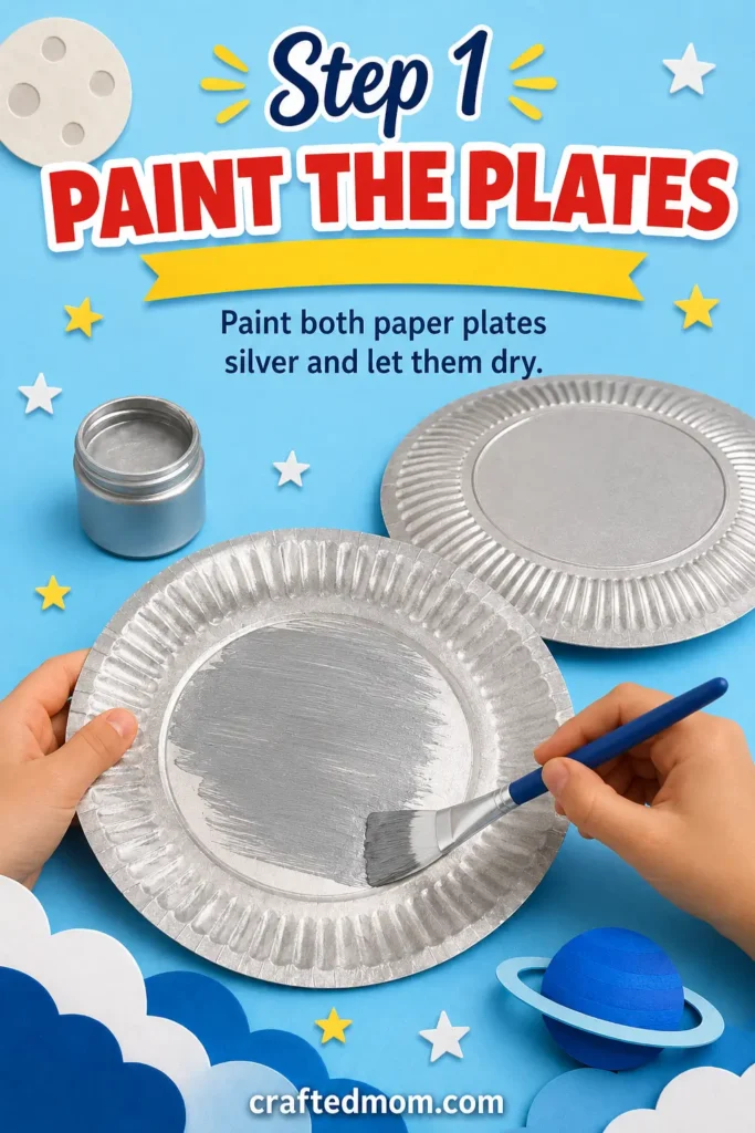 space Craft DIY Paper Plate UFO - Step 1: Paint the Plates