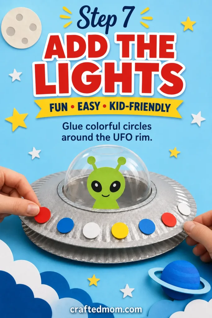 space Craft DIY Paper Plate UFO - Step 7: Add the Lights
