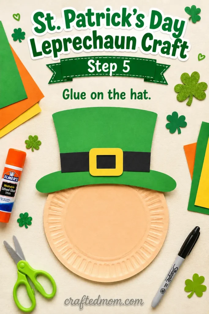 st patricks day leprechaun craft - Step 5: Glue on the Hat