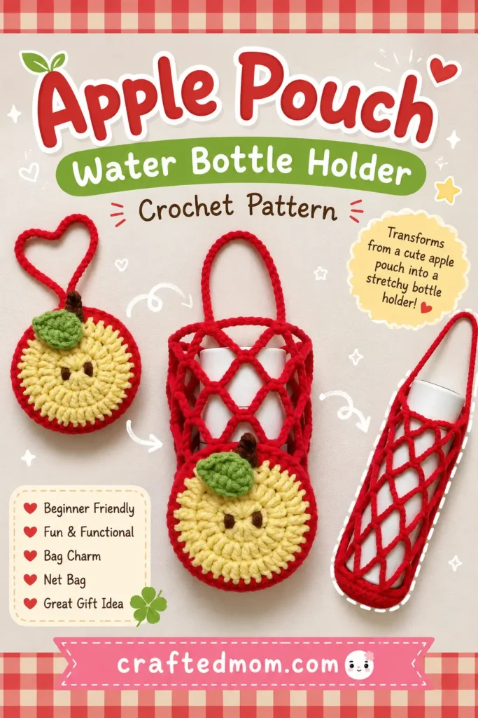 Apple Pouch Water Bottle Holder Crochet Pattern Apple Pouch Water Bottle Holder Crochet Pattern at a Glance