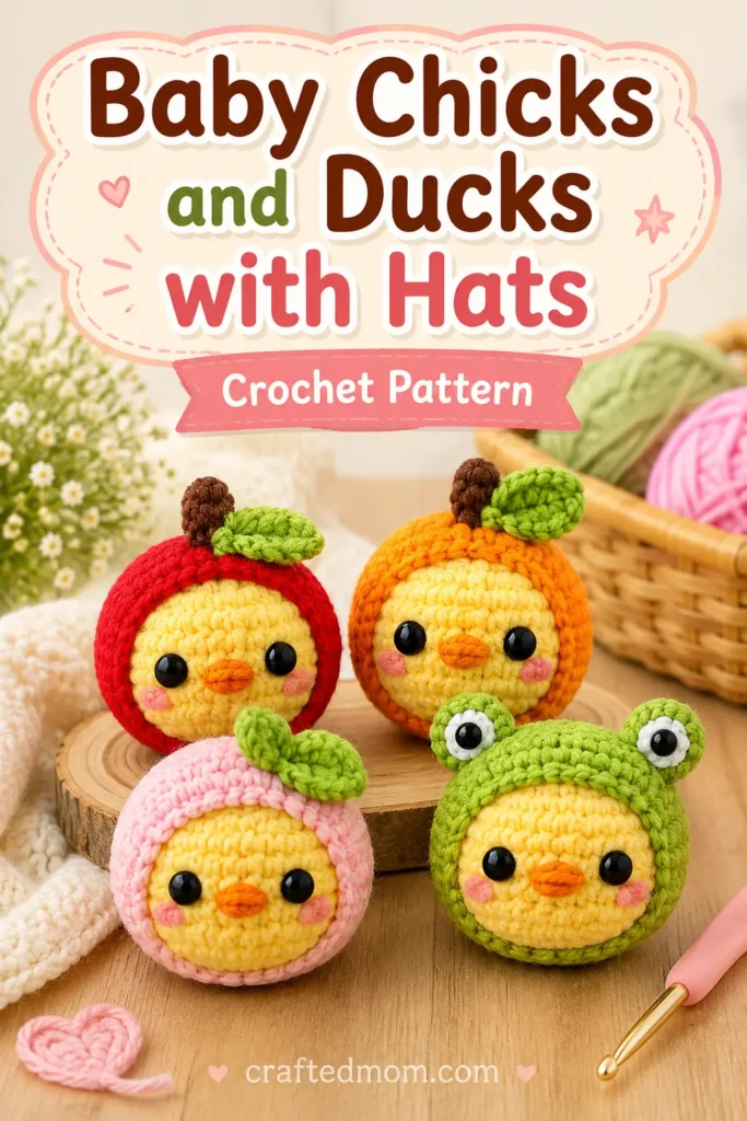Baby Chicks and Ducks with Hats Crochet Pattern Baby Chicks and Ducks with Hats Crochet Pattern at a Glance