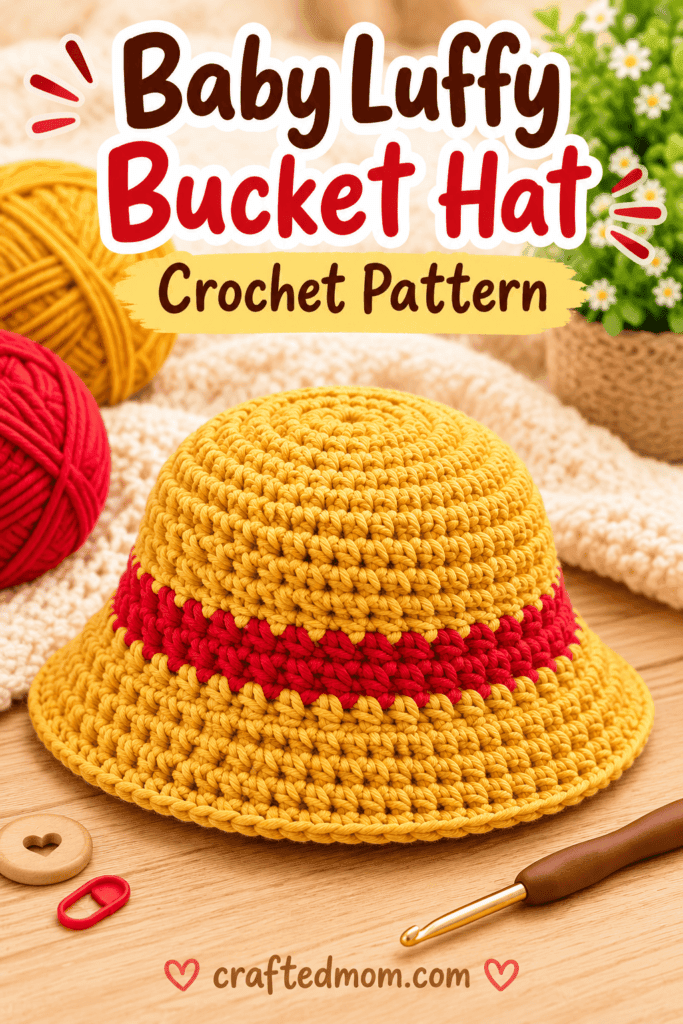 Baby Luffy Bucket Hat Crochet Pattern Baby Luffy Bucket Hat Crochet Pattern at a Glance