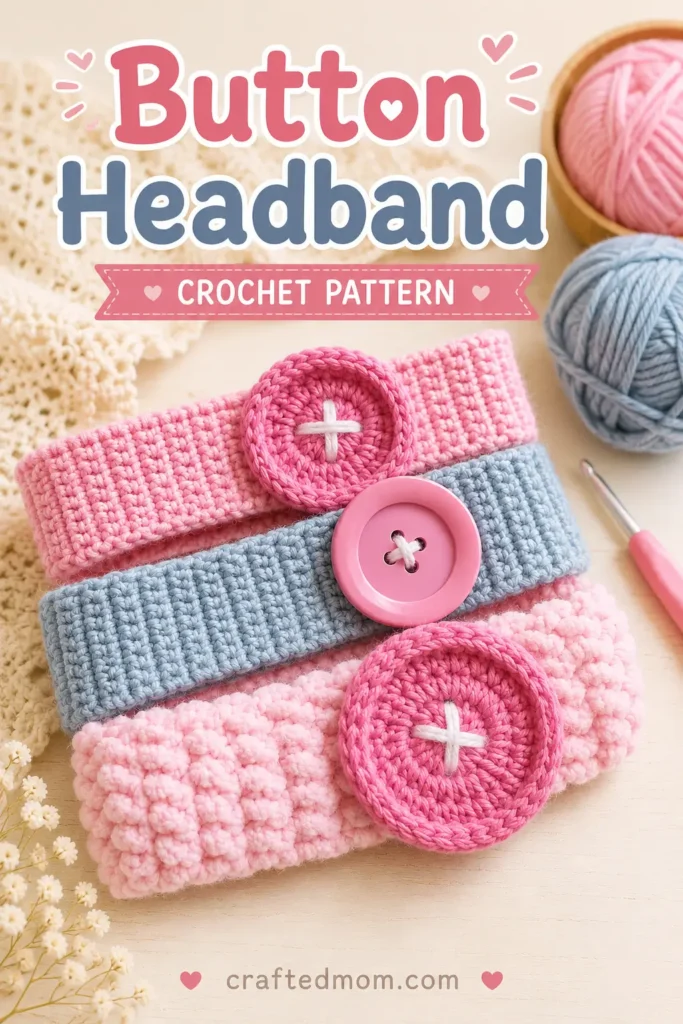 Button Headband Crochet Pattern at a Glance