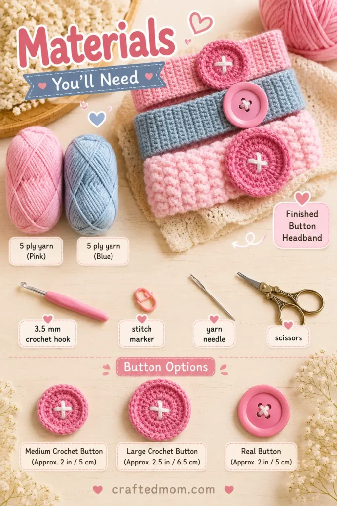 Crochet Abbreviations Button Headband Crochet Pattern