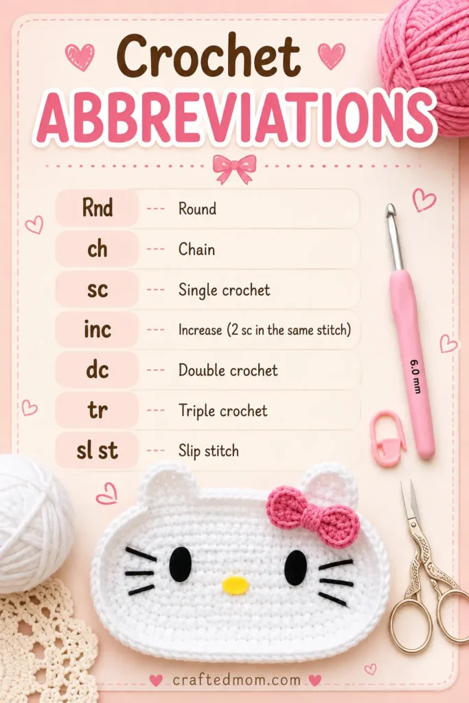 Hello Kitty Glasses Holder Crochet Pattern Hello Kitty Glasses Holder Crochet Pattern Crochet Abbreviations