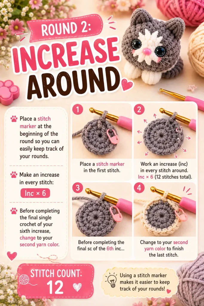 How to Crochet a Mini Cat step by step2