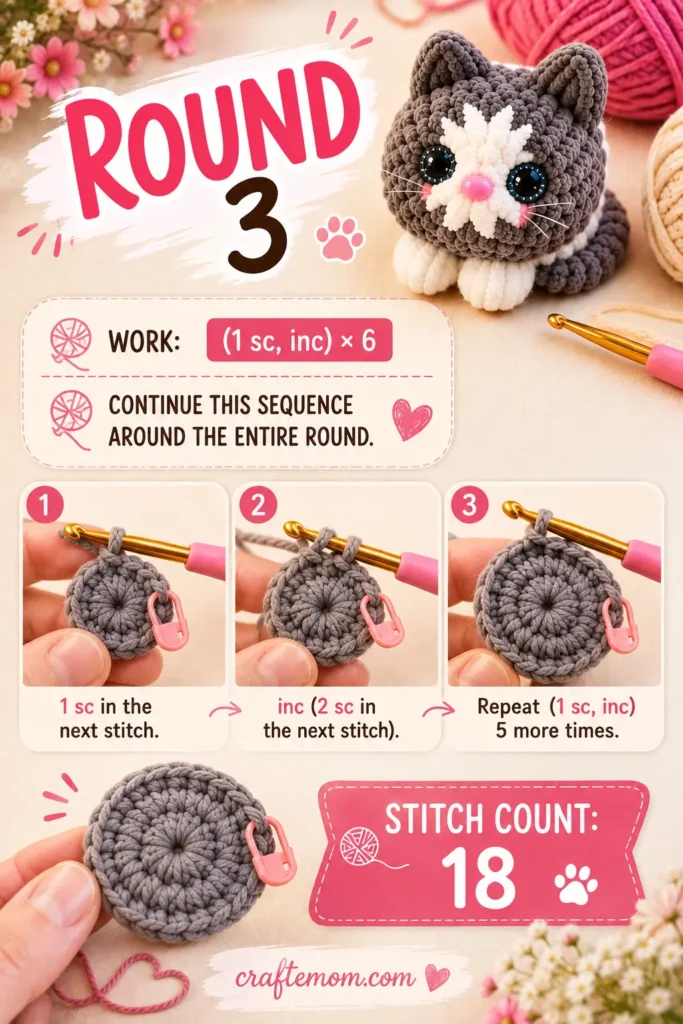 How to Crochet a Mini Cat step by step3